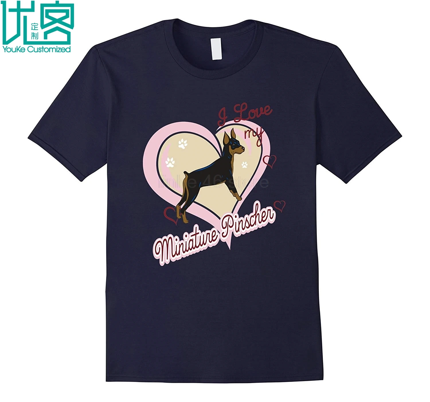 Футболка с изображением животных собак I Love My Miniature Pinscher 2019 | Мужская одежда