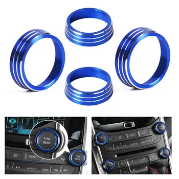 

DWCX 4Pcs Alu Alloy Car Interior Air Condition Knob + Audio Knob Switch Ring Trim Cover for Chevrolet Malibu 2012 2013 2014 2015