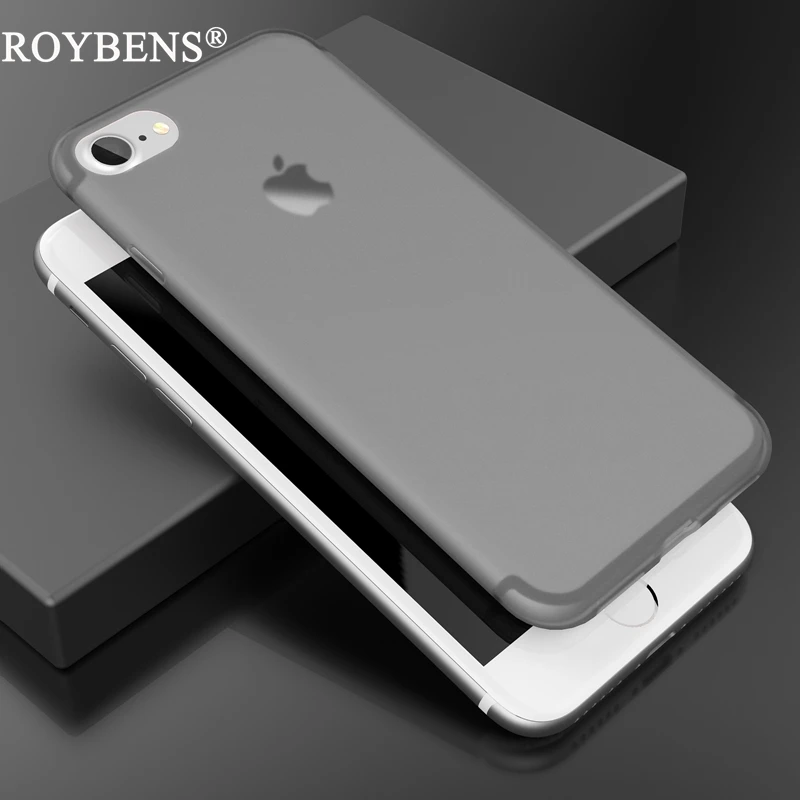 Roybens для телефонов iPhone 8! Роскошный модный полупрозрачный жесткий PC чехол 7/Plus