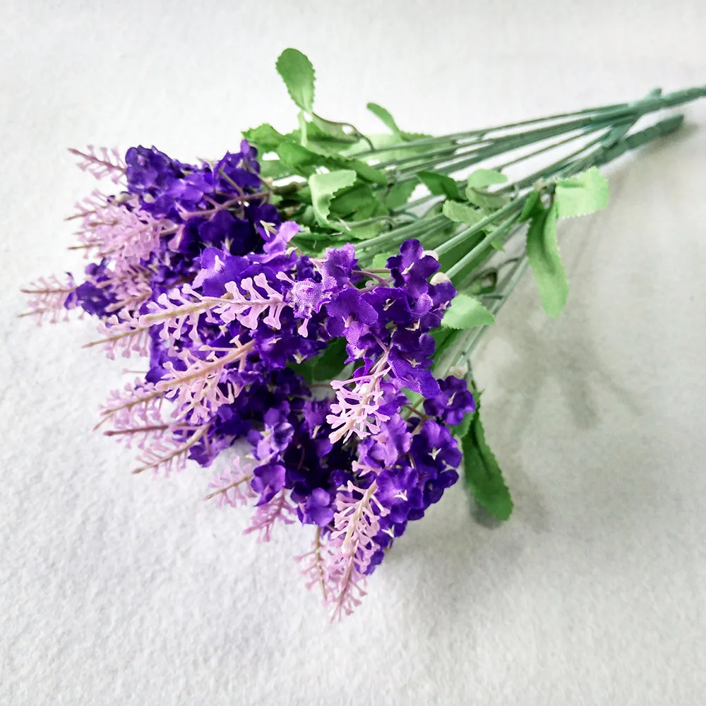 5 шт., 10 головок, романтические Лавандовые искусственные цветы, свадебные украшения, сделай сам, венок, рукоделие, Подарочная коробка, скрапбукинг, искусственный цветок - Цвет: Purple