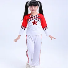 Высокий школьный костюм детский для девочек болельщик равномерное наряд для вечеринки школьная Танцы для маленьких мальчиков длинные рукава костюм чирлидерши ребенка