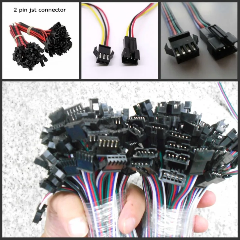 JST-SM 4-Pin Male Female Connector plug with wire for LED Strip Connector x 10 