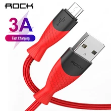 ROCK 3A Micro USB кабель Быстрая зарядка для Xiaomi Redmi Note 5 Pro Android кабель для передачи данных для мобильного телефона для samsung S7 шнур зарядного устройства