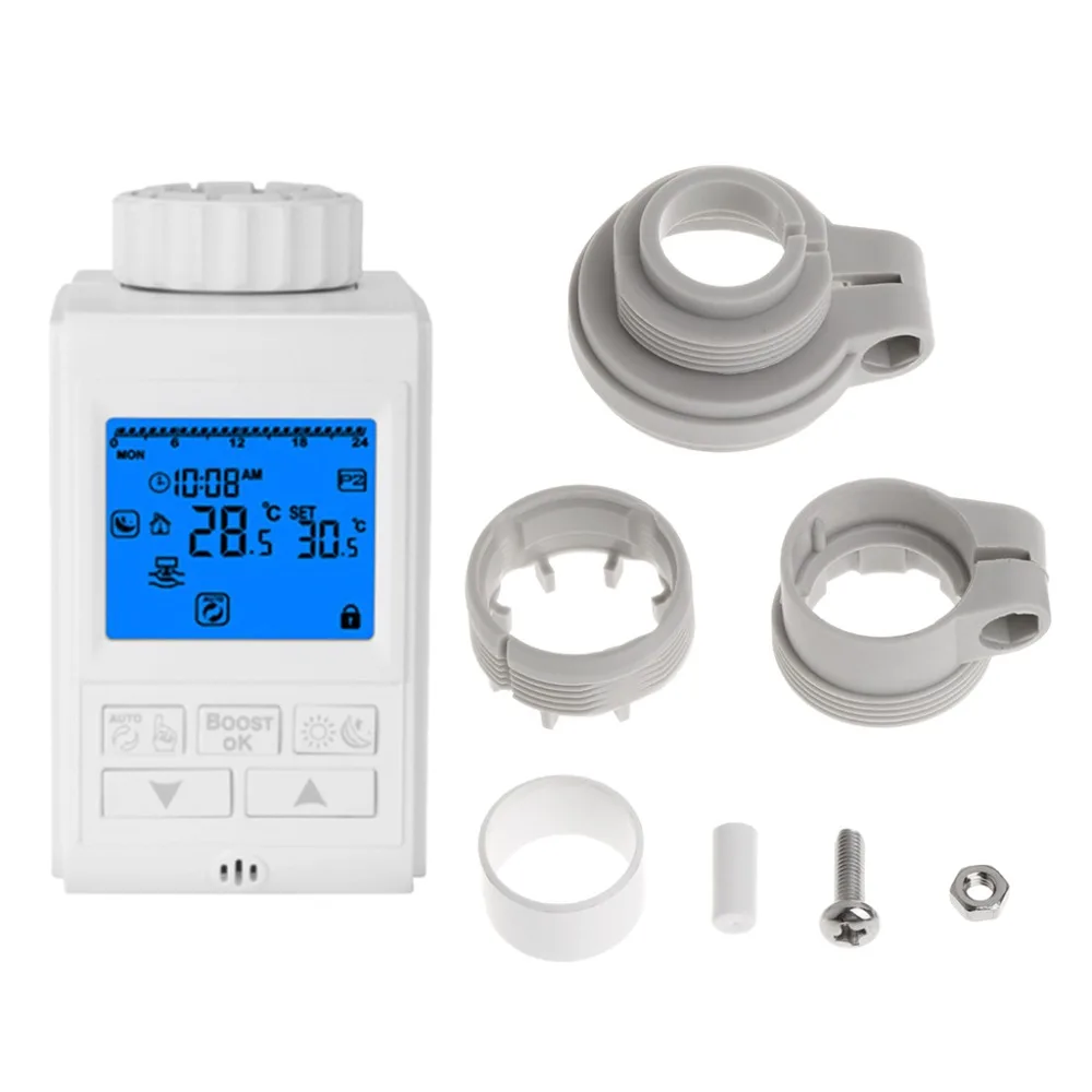 Programmable Thermostat Timer TRV Radiator Valve Actuator Temperature Controller