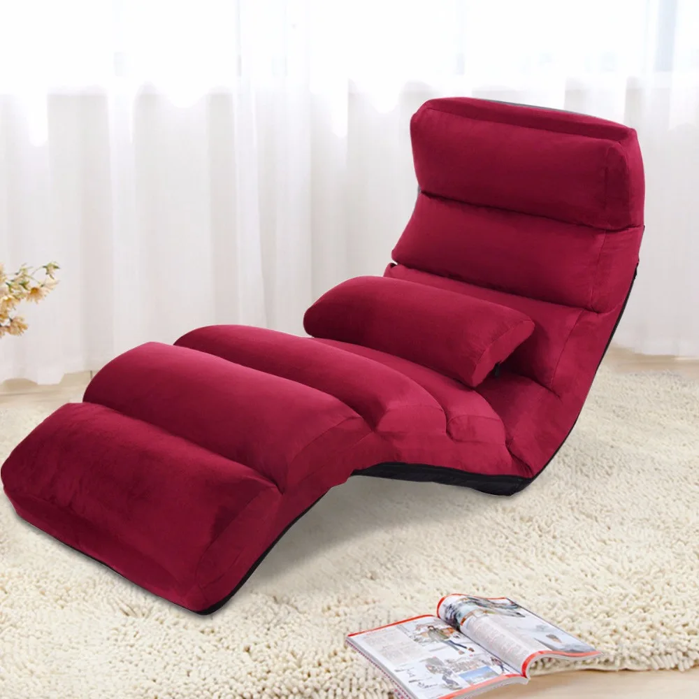 Giantex Folding Lazy Sofa Chair Stylish Sofa Couch Bed Lounge Chair W/Pillow Home Furniture HW53981WN Giantex Folding Lazy Sofa Chair Stylish Sofa Couch Bed Lounge Chair W/Pillow Home Furniture HW53981WN