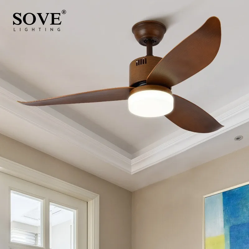 Resolver Verde Nórdica moderna LED ventiladores De techo con luces Control remoto dormitorio luz De techo Ventilador hogar Ventilador De Teto