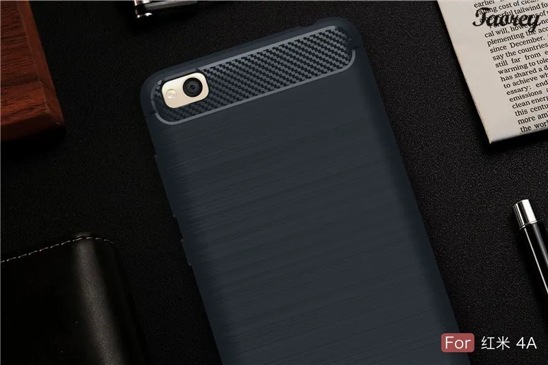 Taorey For Xiaomi Redmi 4A Rugged Armor Carbon Fiber Texture Brushed Soft TPU Case Back Cover For Xiaomi Redmi 4A case (12)