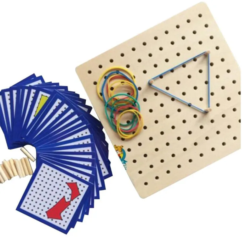 4Pcs Montessori Geoboard Mathematical Array Blocks Educational Toy Charm 