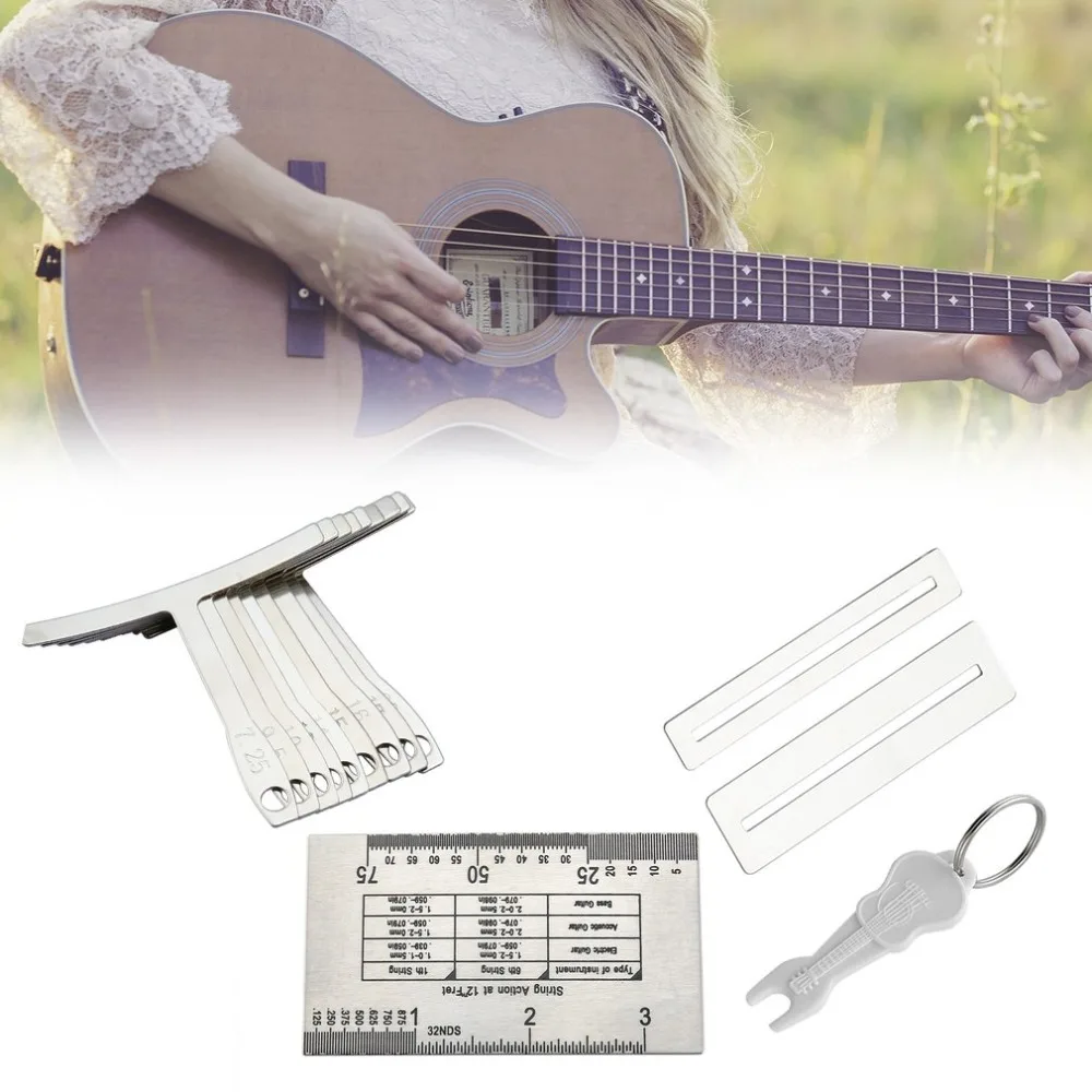 1Set Tool Radius Gauge for Guitar Bass String Setup 13 Tools Laser