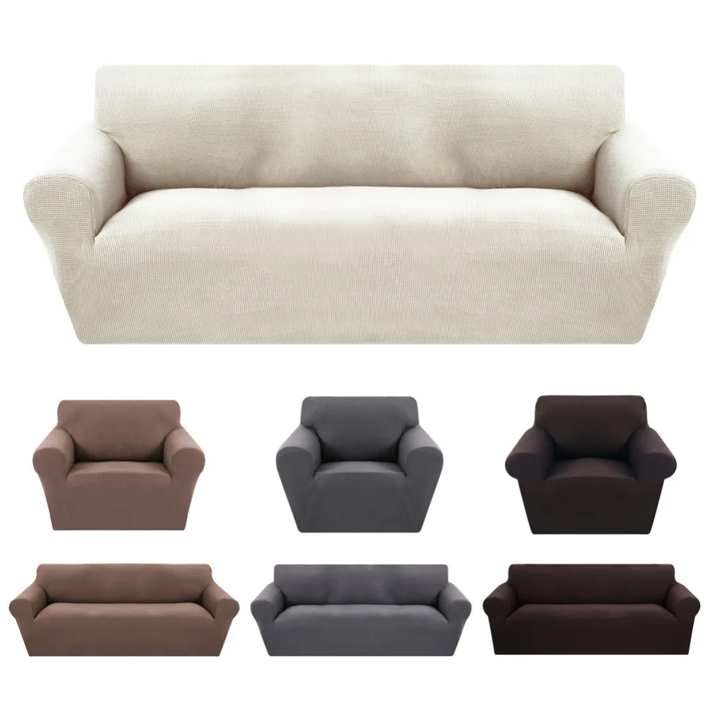 

Spandex Slipcover Sofa Solid Color Couch Cover Elastic Full sofa Cover 1/2/3 Seater Stretch Chair Covers Home Decor