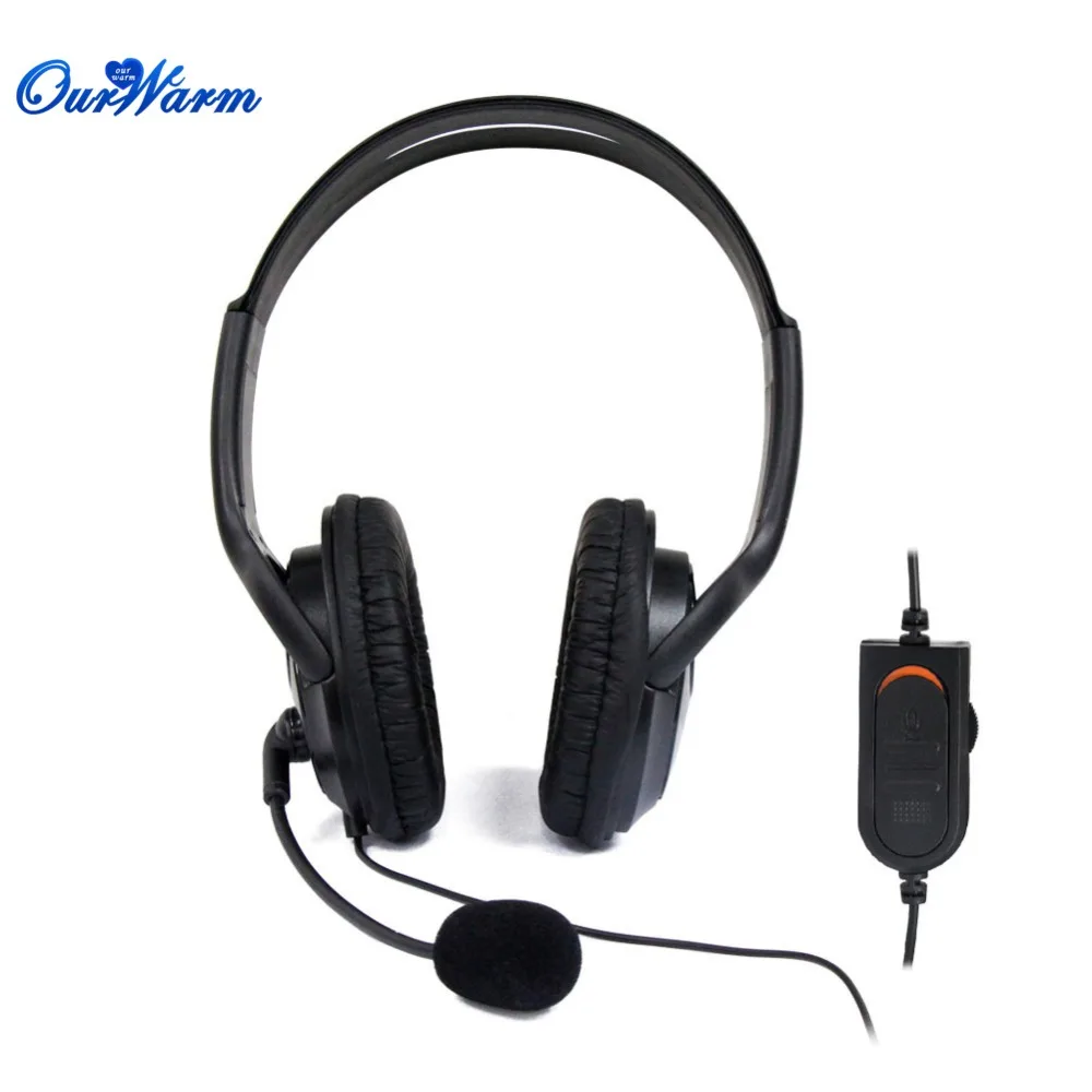 Wired Gaming Headset Microphone foldable ear pads premium stereo blue