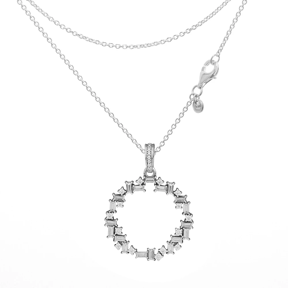 

2018 Winter Statement Necklaces for Women Clear CZ Crystal Snow Shards Necklaces & Pendants Fashion 925 Sterling Silver Jewelry