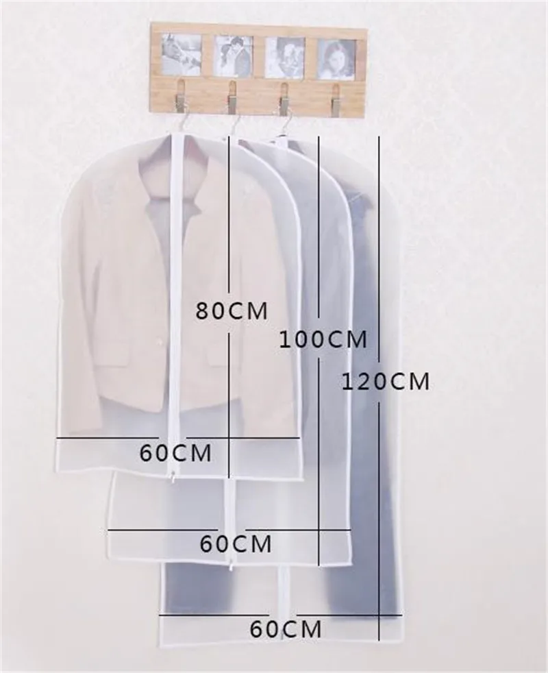 5 штук в партии чехол для одежды для защиты от пыли EVA водонепроницаемый прозрачный морщин Костюмы крышка Портплед для костюма платье сумка для хранения вещей