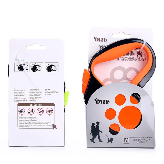 3M/5M Dog Retractable Leashes ABS Plastic Reflective Durable Automatic Retractable Leashes Pet Walking Leads 2 Colors