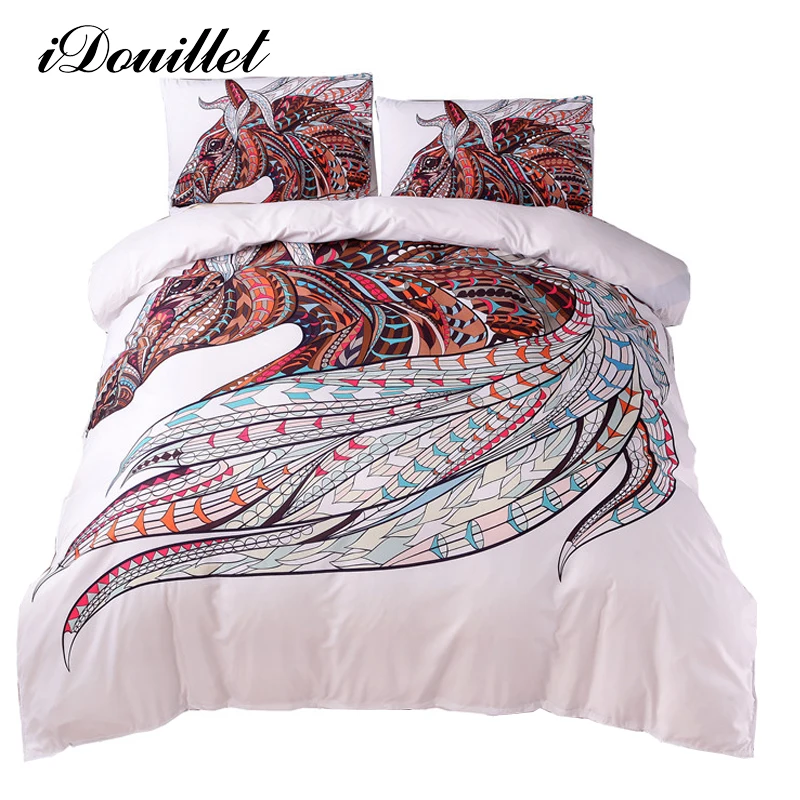 Idouillet Boho Chic Постельные принадлежности Bohemia юго лошадь Набор пододеяльников для