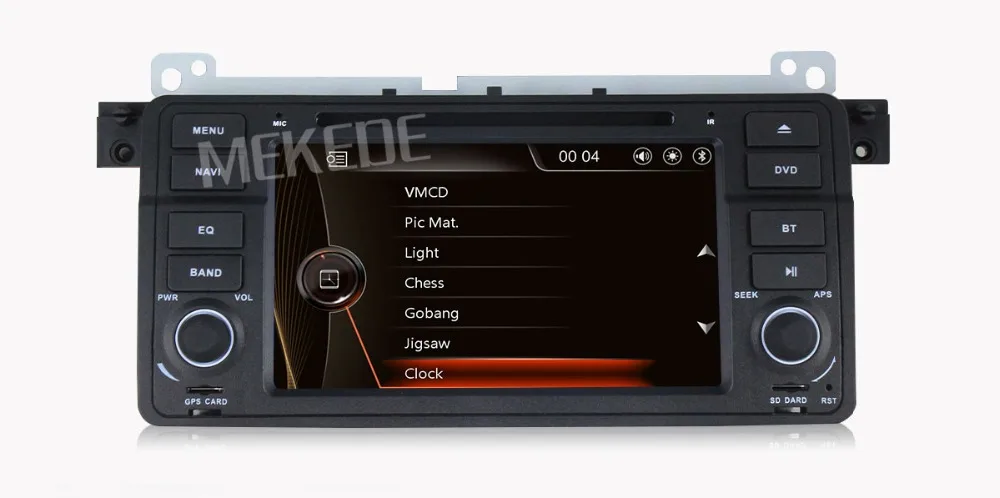 Discount MEKEDE Factory Price 1 Din Car radio for BMW/E46 M3 car DVD screen e46  With GPS Bluetooth Radio RDS USB Steering wheel 23