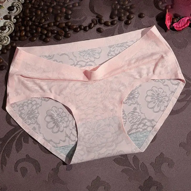 

2019 New Women's Sexy Lace Panties Seamless Breathable Underpants Transparent Briefs Girls Underwear