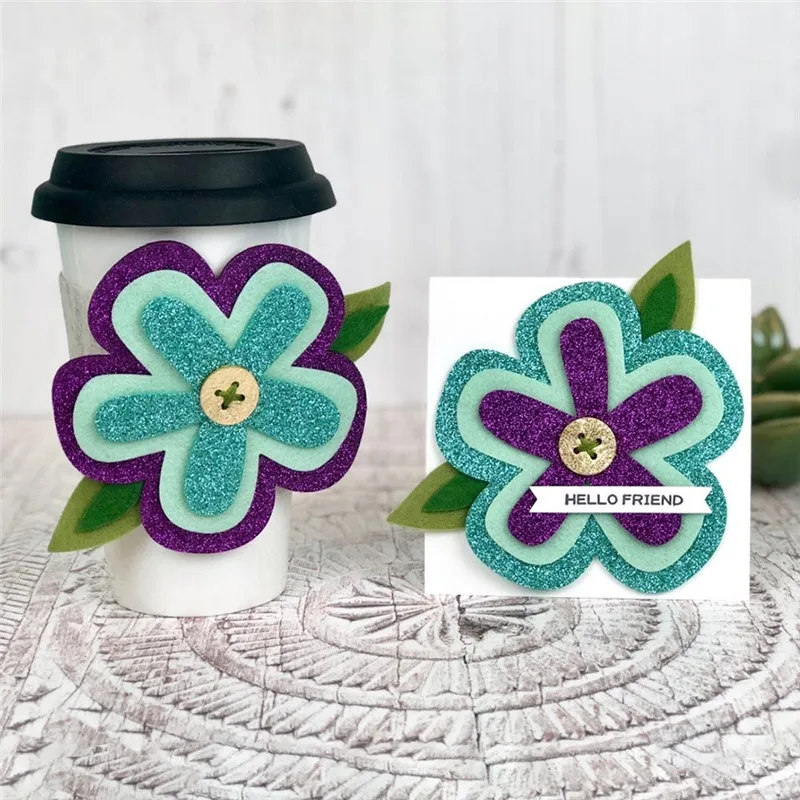 

Naifumodo Button Leaves Metal Cutting Dies Scrapbooking Circle Die Cut for Card Making Crafts Embossing New Dies for 2019