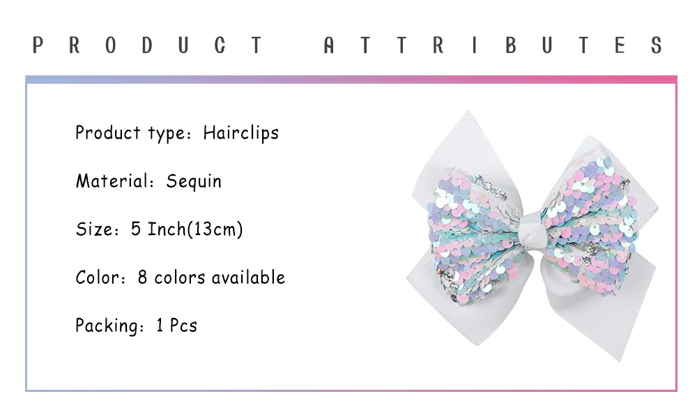 Ncmama 5 дюймов аксессуары и клипсы для волос для девочек Реверсивные блёстки двухслойные Твердые ленты банты Детские заколки для волос шпильки