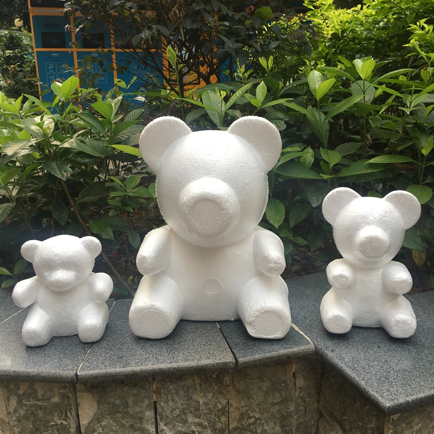 

1PC 15cm/20cm/35cm Foam Rose Bear Mold DIY Artificial Rose Flower Bear Plastic Bear Roses Luck Dog Mold Model