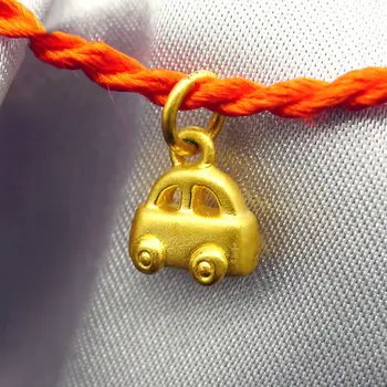 

New Pure 999 24K Yellow Gold Pendant 3D Lovely Car Beautiful Charm For Lady 10mm