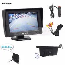 DIYSECUR Wired 4.3 Inch Color TFT LCD Car Monitor + Waterproof Video Parking Radar Sensor Car Camera Parking System Kit 2 in 1