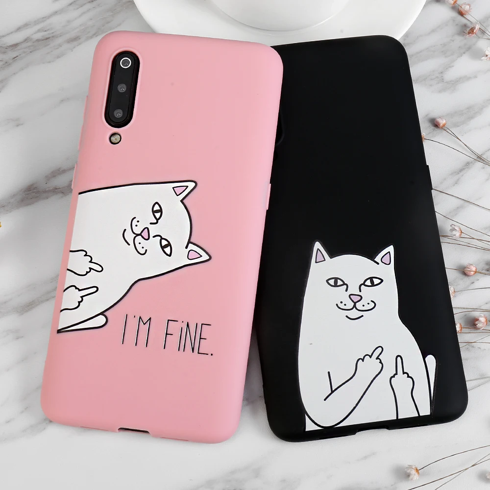 Чехол для телефона Xiaomi Redmi Note 6 5 Pro 7 6A 5A A7 Prime S2 GO с рисунком кота среднего пальца