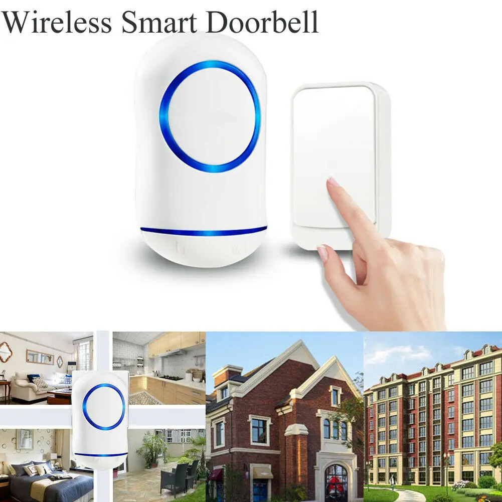

Smart LED Wireless Doorbell Home Ring 45 Different Chimes For Front/Back Door