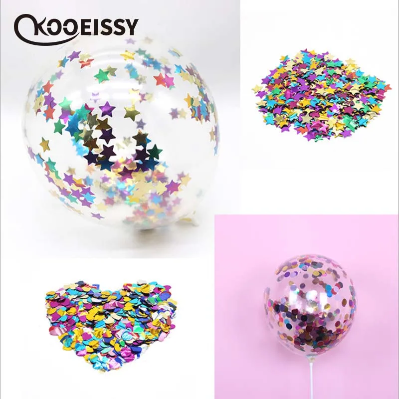 

5Pcs Confetti Balloons Clear Latex Balloon for Wedding Decoration Happy Birthday Baby Shower children's party decoration items