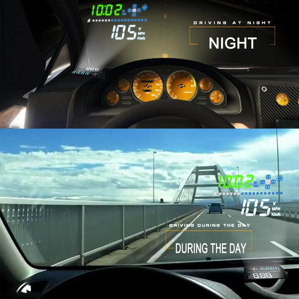 Универсальный Автомобильный дисплей 3," A3 Hud с OBD2 Предупреждение о превышении скорости Plug& Play, скорость двигателя, температура воды
