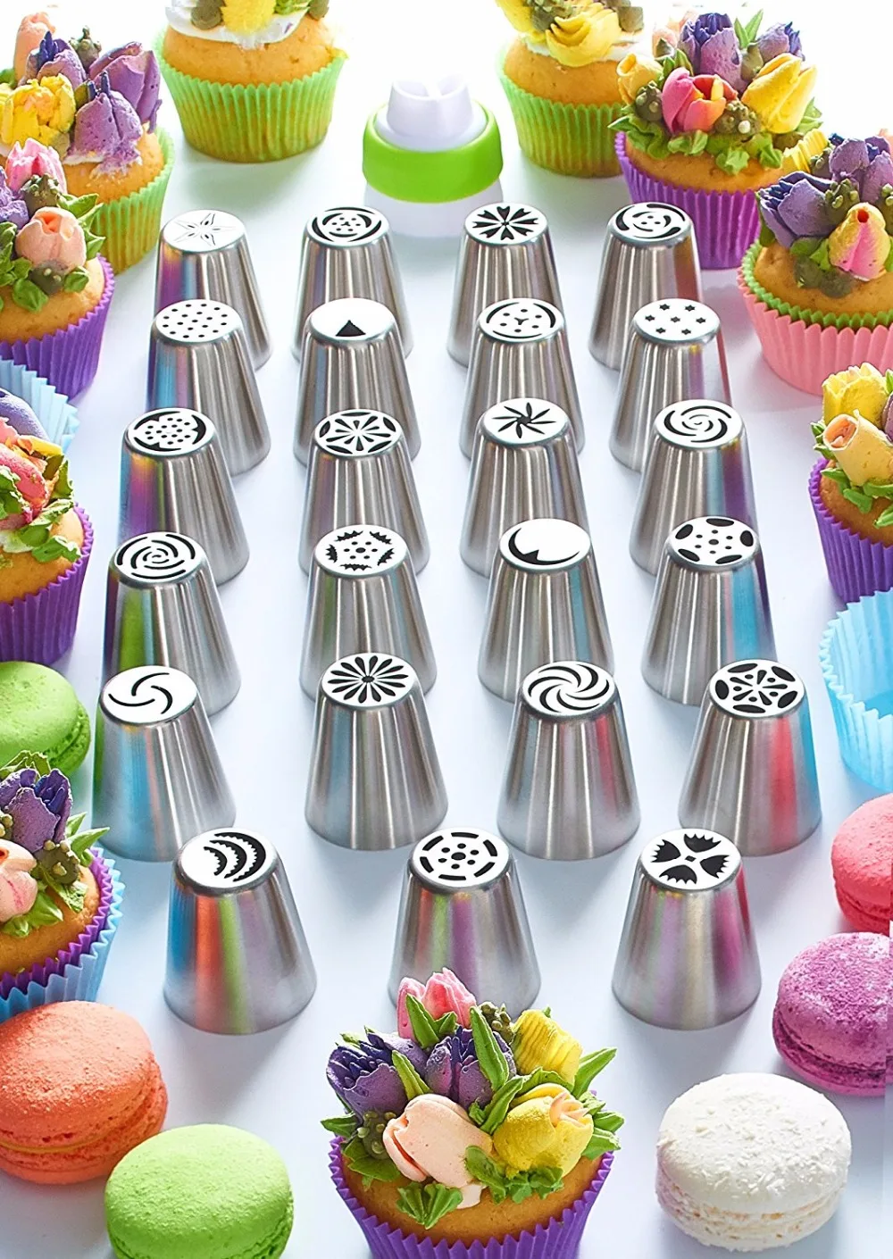 23 Russian Tips + 1 Coupler Icing Piping NozzlCake Decorating Russian