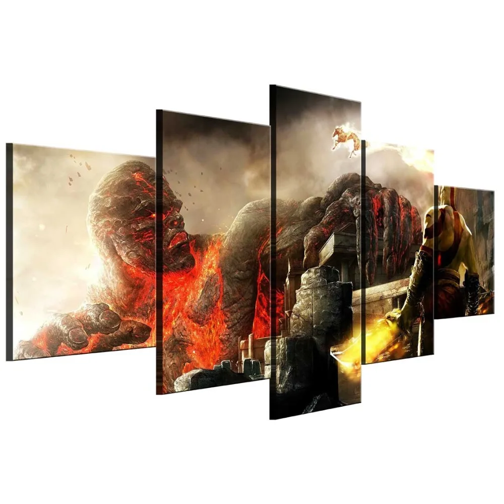 5 Piece HD Print Large God Of War Game Poster Painting Canvas Wall Art Picture Home Decoration Living Room Canvas Painting 9 HTB1bSqcKNTpK1RjSZR0q6zEwXXaj