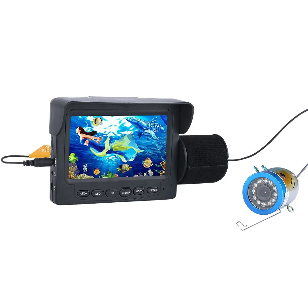 PDDHKK 4,3 дюймов HD монитор подводная видео рыболовная камера визуальный рыболокатор с 12 шт. светодиодный ИК-подсветкой для рыбалки со льдом и озером