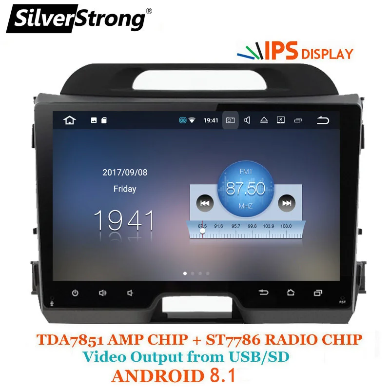SilverStrong 2Din ips ANDROID8.1 Автомобильный gps для Sportage3 Android KIA Sportage 3 автомобиль 9 дюймов