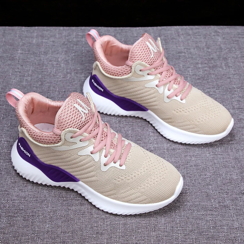 

Women Casual Shoes Fashion Women Sneakers Breathable Mesh Walking Shoes Lace Up Flat Shoes size 35-40 QQ-249