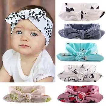 

Newborn Baby Kids Girls Infant Rabbit Bow Headband Hairband Floral Cute Lovely Baby Cute Cartoon Headwear Turban Knot