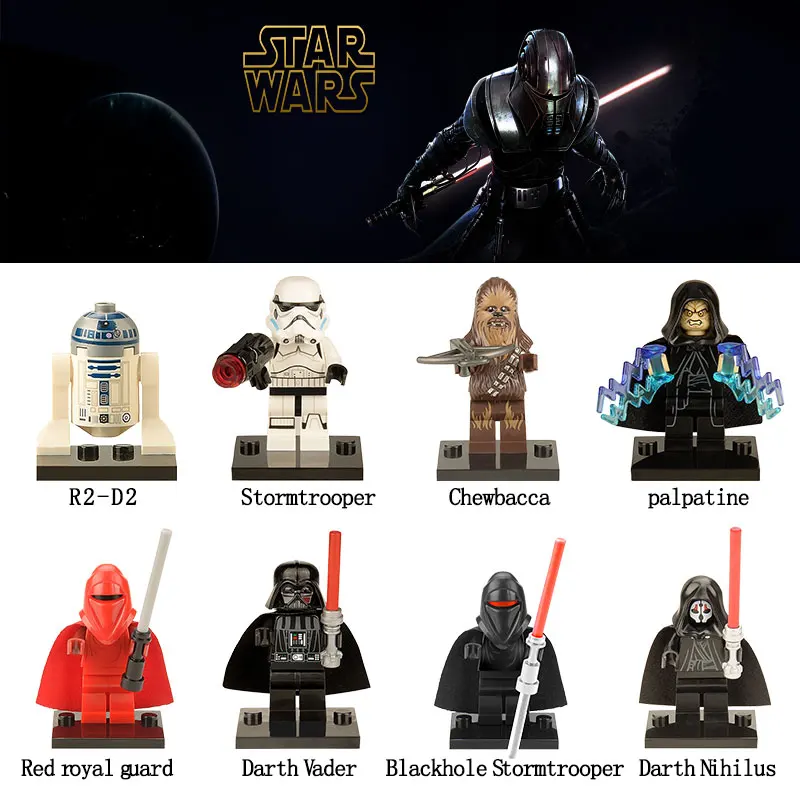 

New Star Wars Red royal guard palpatine Stormtrooper Playmobil Building Blocks compatible Duplo toy Children new Year gift hz 30