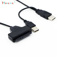 Ecosin2Hot Sale USB 2.0 SATA 7+22Pin to USB 2.0 Adapter Cable For 2.5 HDD Laptop Hard Disk Drive 17mar22