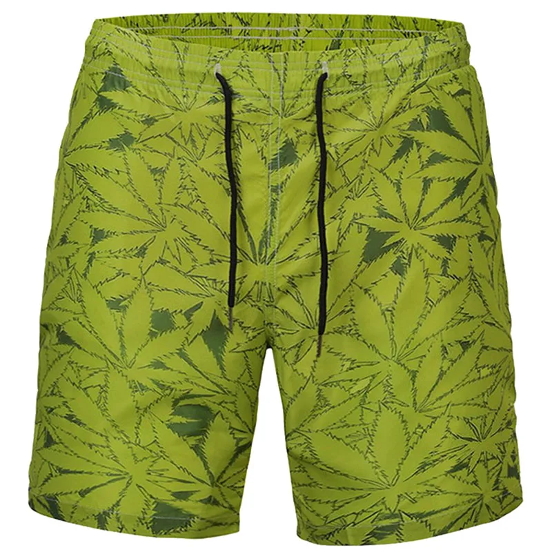 Jeansian Drawstring мужские летние пляжные шорты с 3D принтом, быстросохнущие шорты для плавания XMP001 - Цвет: XMP008-Green