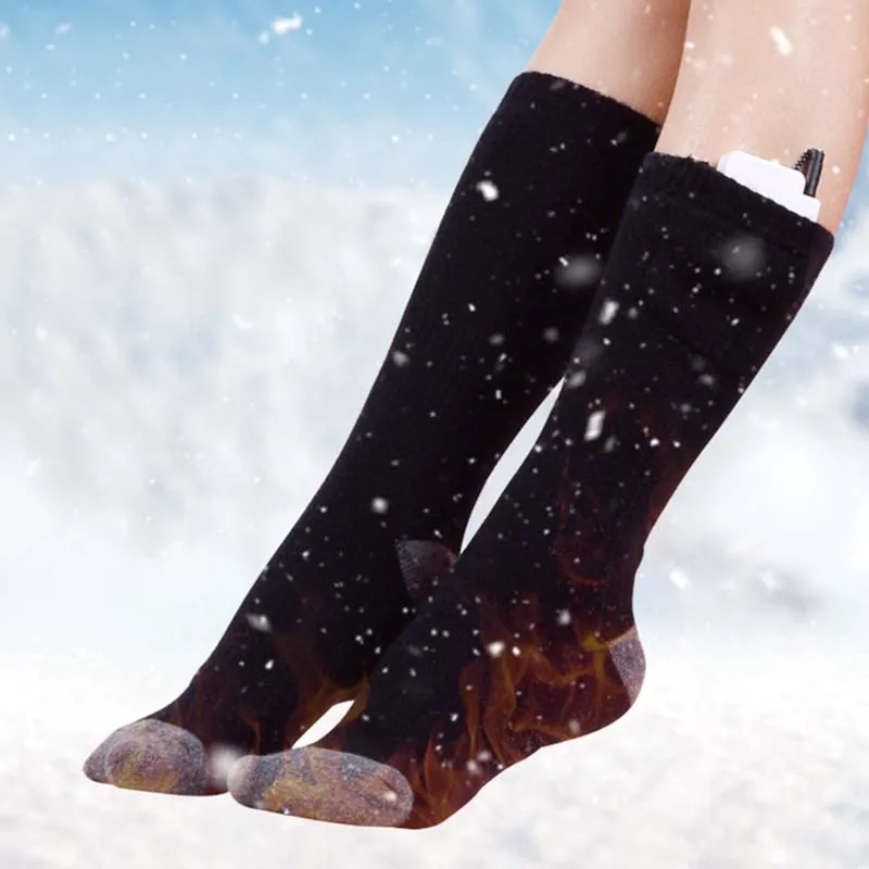 

1 Pair Adjustable Temperature Rechargeable Battery Electric Heated Socks Feet Warmer 2018ing