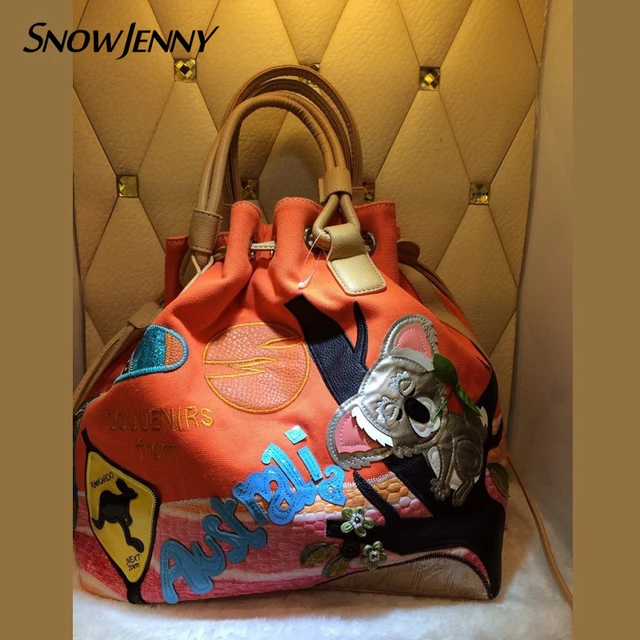 Sj Women Leather Shoulder Bags Female Messenger Bag Handbags Totes Sj Women Leather Shoulder Bags Female Messenger Bag Handbags Totes Braccialini Brand Style Handicraft Art Cartoo