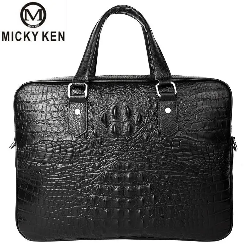 

MICKY KEN Bag men's Genuine Leather briefcase Male man laptop bag natural Leather for men Messenger bags men's briefcases 2019