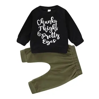 

Baby Boy Clothes Sets Cotton Baby Letter Long-sleeved T-shirt+Pants Casual Outfits Infant Clothes 2pcs Spring 0-2Y