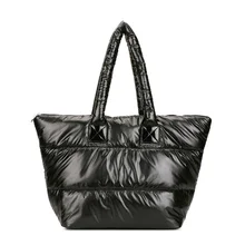 Cotton bag shoulder bag women s handbag down bag fashion winter down cotton single shoulder handbags