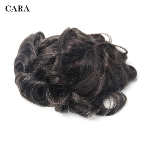 Toupee dos Homens do Cabelo Base de Rendas com Poli Sistema de Substituição de Cabelo Cabelo para Homens Remy do Cabelo 10×8 Natural Lado para Homens Peruca Brasileira 100% Humano