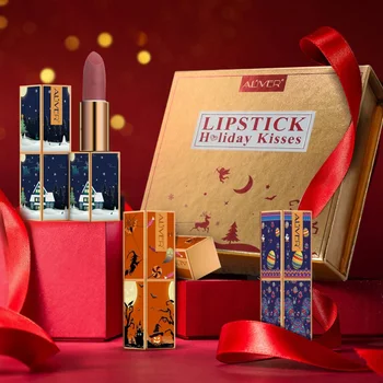 

New ALIVER Western Festival Party Lipstick Set Color Lip Gloss Lip Balm Care Nutural Lasting Beauty Cosmetic Easy To Apply