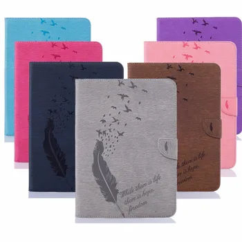 

Bird Feather Print Retro Tablet Case for Apple Ipad 2 3 4 Pu Leather Case for IPAD Air 2 9.7 Inch Tablet Cover Case + Touch Pen