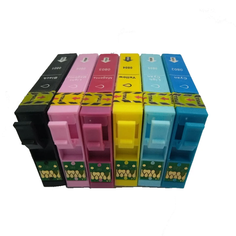 Vilaxh 1 комплект для epson T0801-T0806 чернильный картридж для принтера epson stylus photo P50 PX630 PX650 PX660 PX700W PX701W PX720WD PX730WD