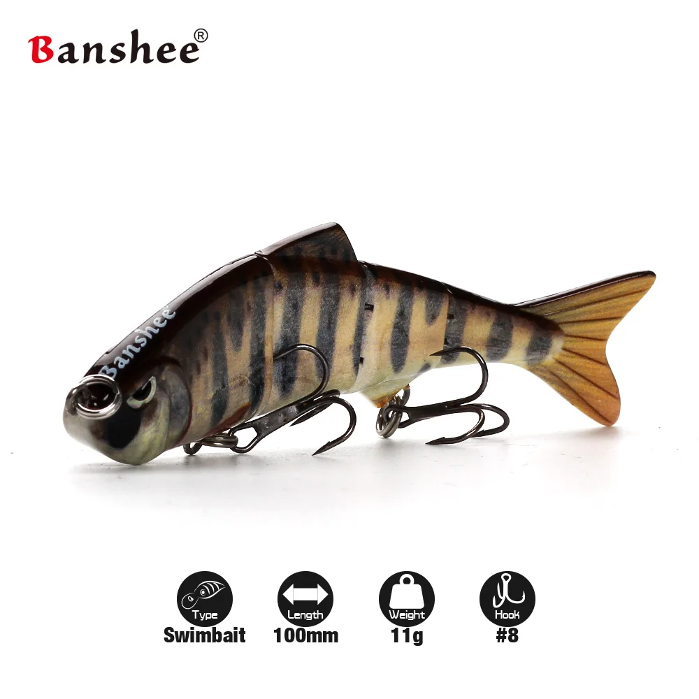 Banshee 100 мм 11 г VMJ04-4 приманка для рыбной ловли 4 снасти Мульти соединенная Тонущая плавательная приманка жесткая искусственная приманка