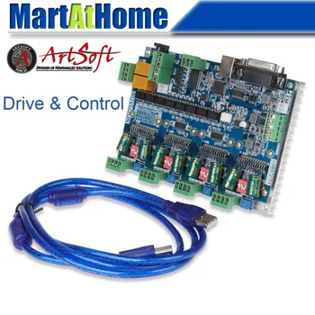 

2in1 USB MACH3 4 Axis Stepper Driver Board & Control Board 200KHz 4A Support MPG #SM852 @SD